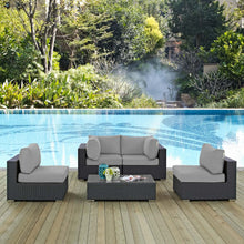 Load image into Gallery viewer, Sojourn 5 Piece Outdoor Patio Sunbrella¨ Sectional Set by Modway
