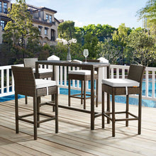 Load image into Gallery viewer, Conduit Outdoor Patio Wicker Rattan Bar Stool Set of 4 by Modway
