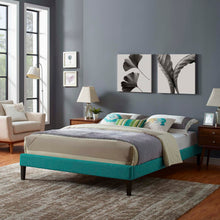 Load image into Gallery viewer, Tessie Fabric King Bed Frame with Squared Tapered Legs by Modway
