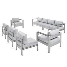 Load image into Gallery viewer, Shore 7 Piece Sunbrella¨ Fabric Outdoor Patio Aluminum Sectional Sofa Set by Modway
