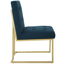 Load image into Gallery viewer, Privy Gold Stainless Steel Upholstered Fabric Dining Accent Chair by Modway
