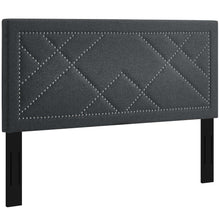 Load image into Gallery viewer, Reese Nailhead Upholstered Linen Fabric Full / Queen Headboard by Modway
