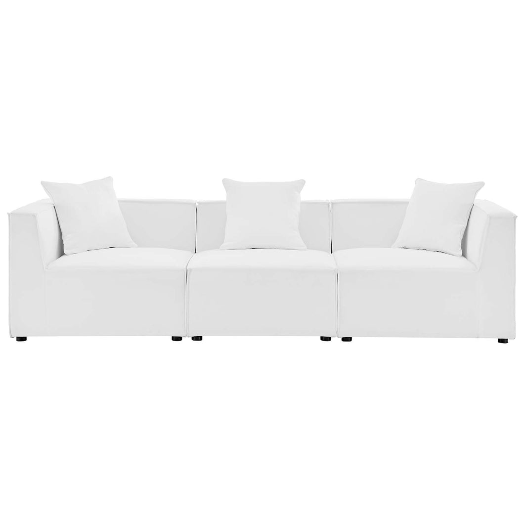 Saybrook 3-Piece Outdoor Patio Upholstered Sectional Sofa by Modway