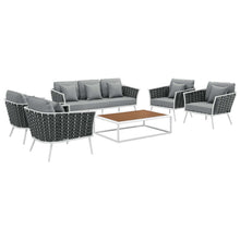 Load image into Gallery viewer, Stance 6 Piece Outdoor Patio Aluminum Sectional Sofa Set by Modway

