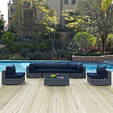Load image into Gallery viewer, Summon 7 Piece Outdoor Patio Sunbrella¨ Sectional Set by Modway
