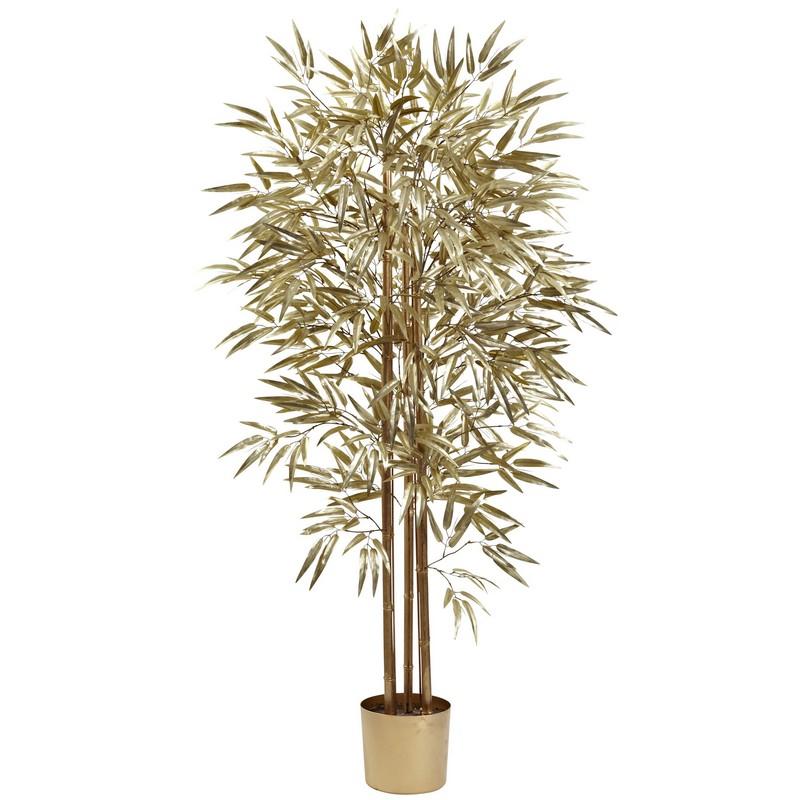 5' Golden Bamboo Tree With 880 Lvs 5395 By Nearly Natural