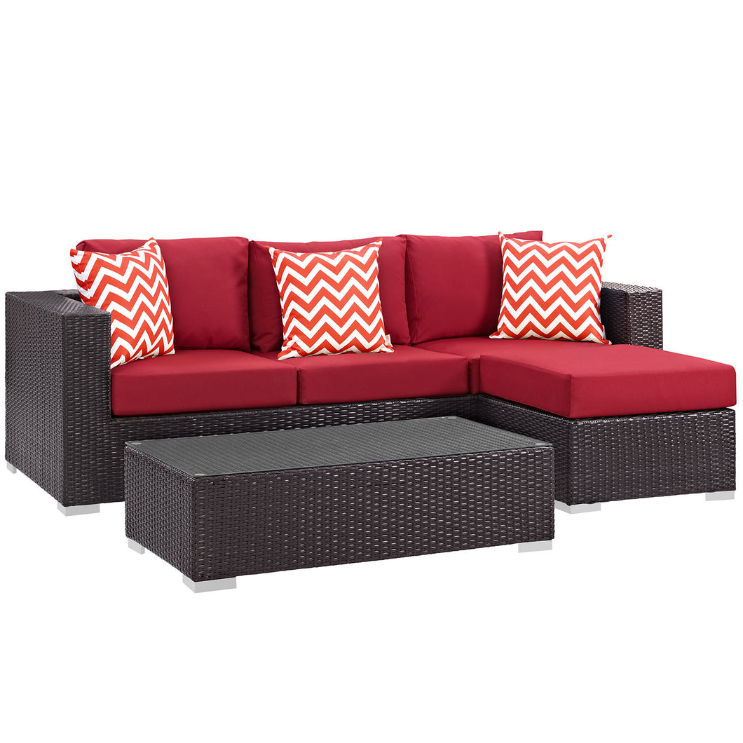 Convene 3 Piece Outdoor Patio Sofa Set by Modway