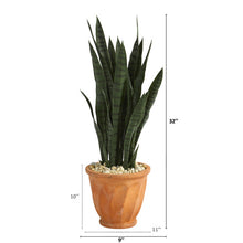 Load image into Gallery viewer, 32&quot; Sansevieria Artificial Plant in Terra-Cotta Planter
