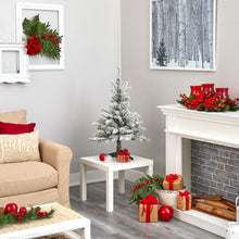 Load image into Gallery viewer, 3&#39; Flocked West Virginia Spruce Artificial Christmas Tree w/ 50 Clear Lights
