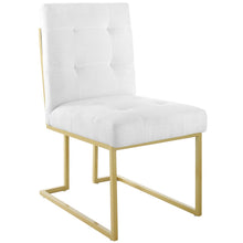 Load image into Gallery viewer, Privy Gold Stainless Steel Upholstered Fabric Dining Accent Chair by Modway
