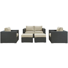 Load image into Gallery viewer, Sojourn 5 Piece Outdoor Patio Sunbrella¨ Sectional Set by Modway

