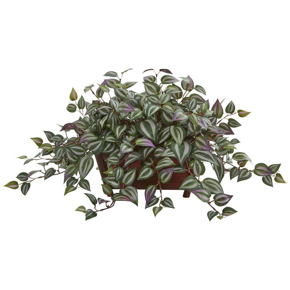 Nearly Natural Wandering Jew Artificial Plant In Decorative Planter 8210