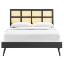 Load image into Gallery viewer, Sidney Cane and Wood Queen Platform Bed With Splayed Legs by Modway
