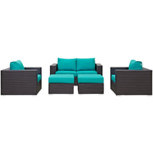 Load image into Gallery viewer, Convene 5 Piece Outdoor Patio Sofa Set by Modway
