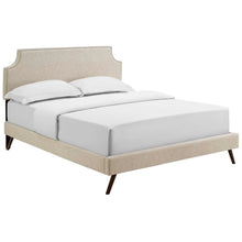 Load image into Gallery viewer, Corene Fabric Queen Platform Bed with Round Splayed Legs by Modway
