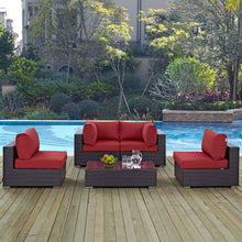 Load image into Gallery viewer, Convene 5 Piece Outdoor Patio Sectional Set by Modway
