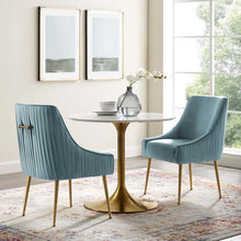 Load image into Gallery viewer, Discern Pleated Back Upholstered Performance Velvet Dining Chair Set of 2 by Modway
