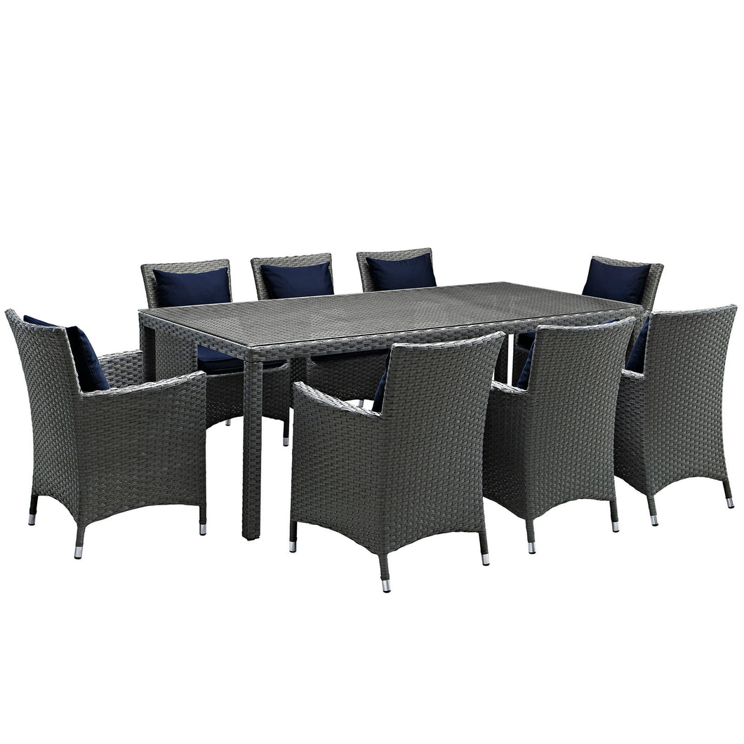 Sojourn 9 Piece Outdoor Patio Sunbrella¨ Dining Set by Modway