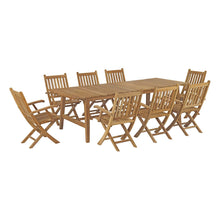 Load image into Gallery viewer, Marina 9 Piece Outdoor Patio Teak Dining Set by Modway
