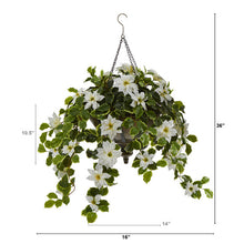 Load image into Gallery viewer, 3&#39; Poinsettia and Variegated Holly Artificial Plant in Metal Hanging Bowl
