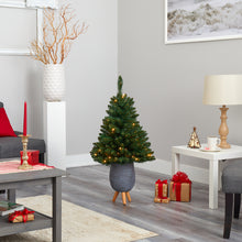 Load image into Gallery viewer, 3.5&#39; Northern Rocky Spruce Artificial Christmas Tree w/ 50 Clear Lights

