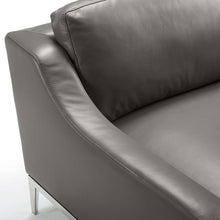 Load image into Gallery viewer, Harness Stainless Steel Base Leather Armchair by Modway
