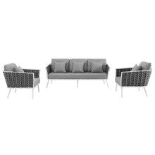 Load image into Gallery viewer, Stance 3 Piece Outdoor Patio Aluminum Sectional Sofa Set by Modway
