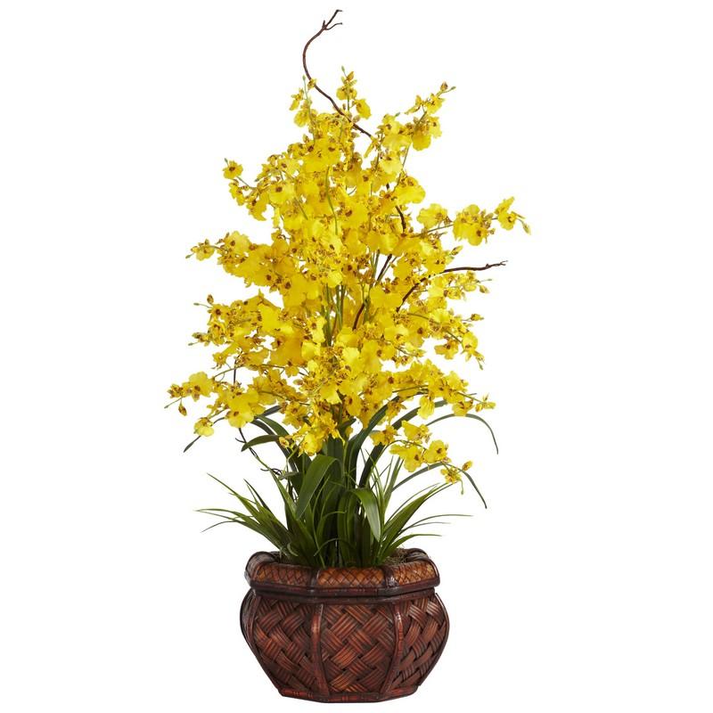 Dancing Lady Silk Flower Arrangement 1207-YL By Nearly Natural