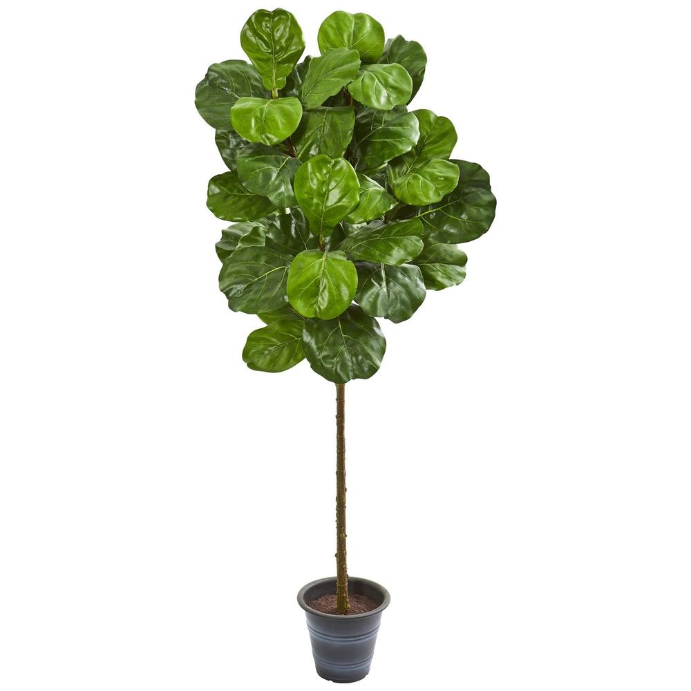 5' Fiddle Leaf Artificial Tree With Decorative Planter