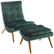 Load image into Gallery viewer, Ramp Upholstered Performance Velvet Lounge Chair and Ottoman Set by Modway
