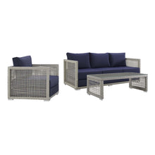 Load image into Gallery viewer, Aura 3 Piece Outdoor Patio Wicker Rattan Set by Modway
