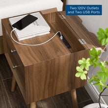 Load image into Gallery viewer, Ember Wood Nightstand With USB Ports by Modway
