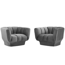 Load image into Gallery viewer, Entertain Vertical Channel Tufted Performance Velvet Armchair Set of 2
