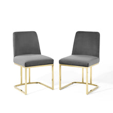 Load image into Gallery viewer, Amplify Sled Base Performance Velvet Dining Chairs Set of 2 by Modway
