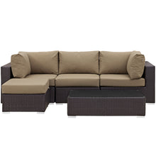 Load image into Gallery viewer, Convene 5 Piece Outdoor Patio Sectional Set by Modway
