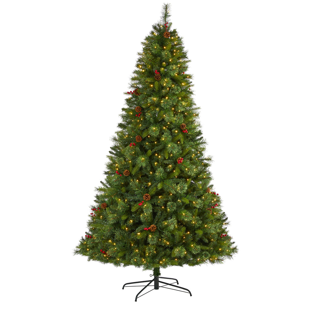 8' Aberdeen Spruce Artificial Christmas Tree w/ 500 Clear LED Lights
