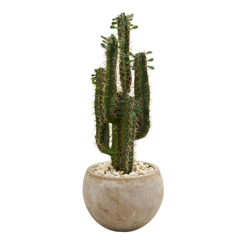 2.5' Cactus Artificial Plant in Bowl Planter