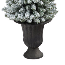 Load image into Gallery viewer, 62&#39; Flocked Pencil Artificial Christmas Tree w/ 200 Clear Lights
