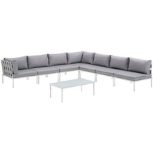 Load image into Gallery viewer, Harmony 8 Piece Outdoor Patio Aluminum Sectional Sofa Set by Modway
