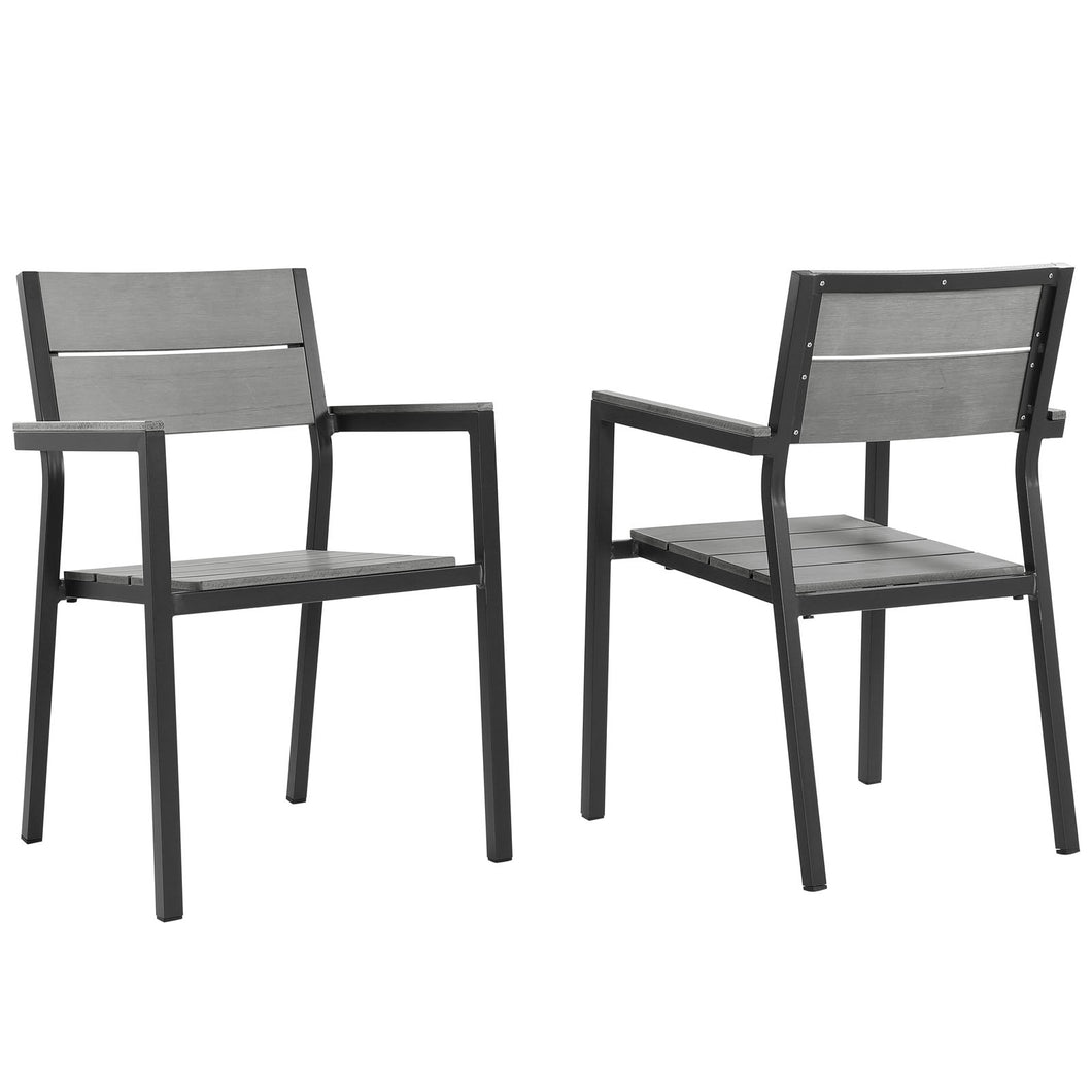 Maine Outdoor Patio Dining Armchair Set of 2 by Modway