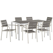 Load image into Gallery viewer, Shore 7 Piece Outdoor Patio Aluminum Dining Set
