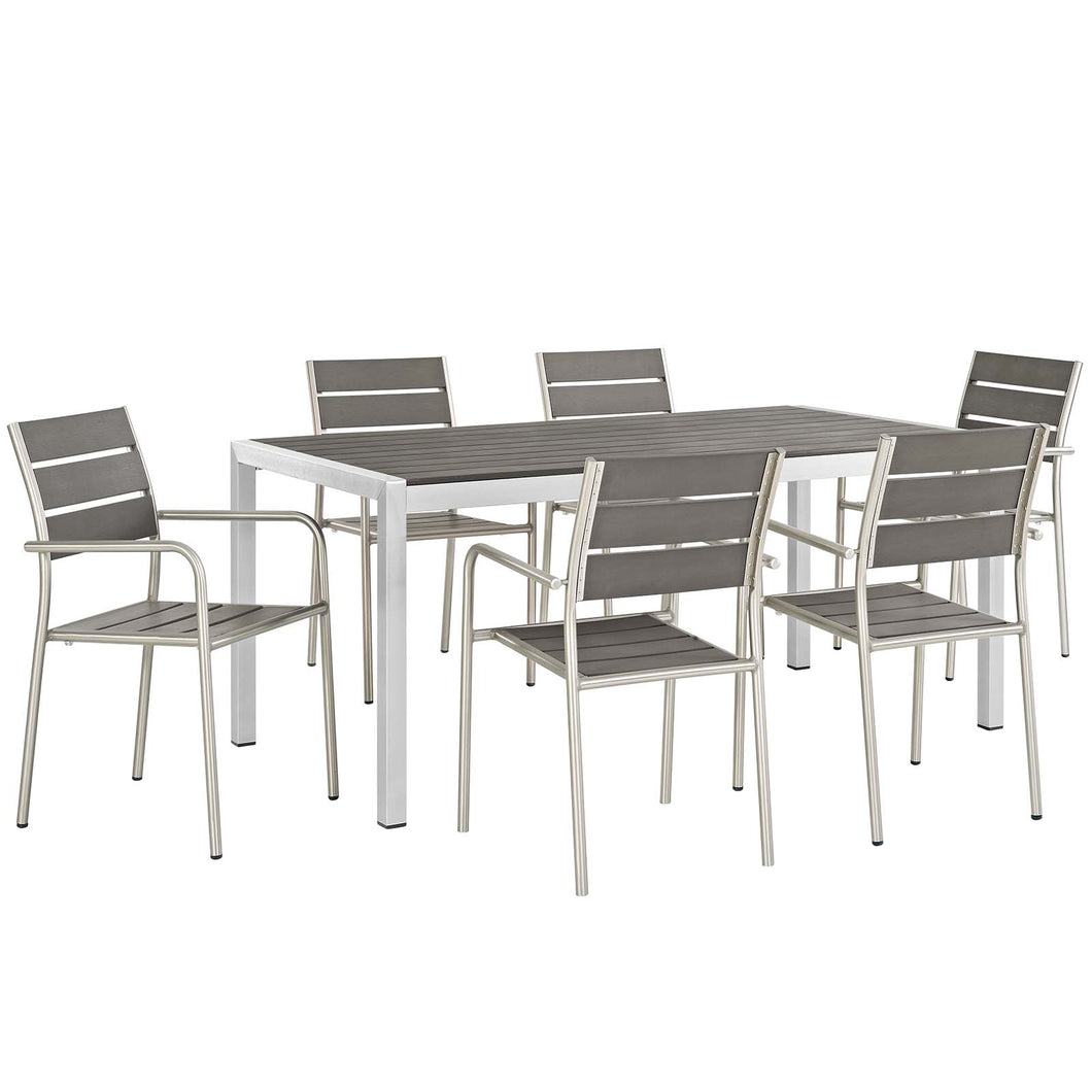 Shore 7 Piece Outdoor Patio Aluminum Dining Set by Modway