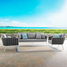 Load image into Gallery viewer, Stance 3 Piece Outdoor Patio Aluminum Sectional Sofa Set by Modway
