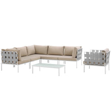 Load image into Gallery viewer, Harmony 7 Piece Outdoor Patio Aluminum Sectional Sofa Set by Modway
