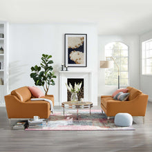 Load image into Gallery viewer, Harness Stainless Steel Base Leather Sofa and Loveseat Set by Modway

