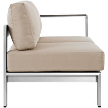 Load image into Gallery viewer, Shore Right-Arm Corner Sectional Outdoor Patio Aluminum Loveseat by Modway
