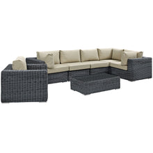 Load image into Gallery viewer, Summon 7 Piece Outdoor Patio Sunbrella¨ Sectional Set by Modway
