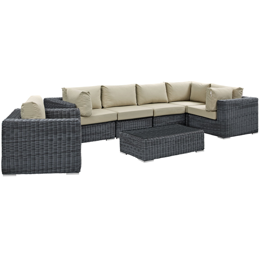 Summon 7 Piece Outdoor Patio Sunbrella¨ Sectional Set by Modway