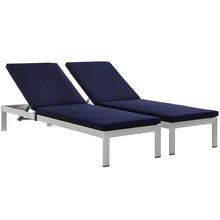 Load image into Gallery viewer, Shore Outdoor Patio Aluminum Chaise with Cushions Set of 2 by Modway
