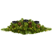 Load image into Gallery viewer, 30&quot; Christmas Artificial Pine Triple Candelabrum w/35 Clear Lights
